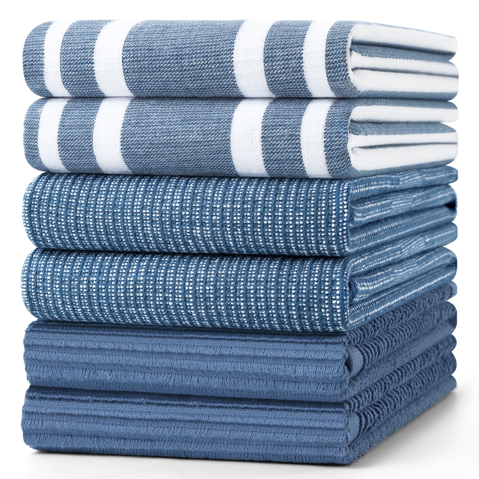 Homaxy front packaging navy blue towels showing neat stack and quality