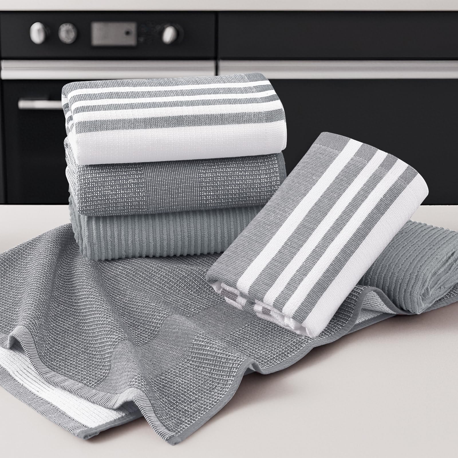 Homaxy towel drying dishes, efficient water pickup and streak-free