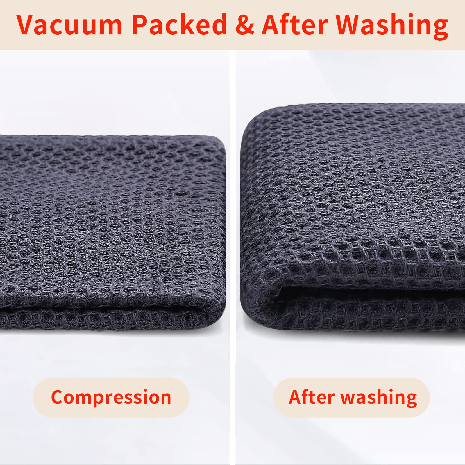 Homaxy towels styled in modern kitchen showing coordinated dark grey aesthetic