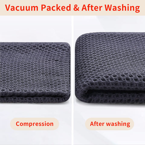 Homaxy towels styled in modern kitchen showing coordinated dark grey aesthetic