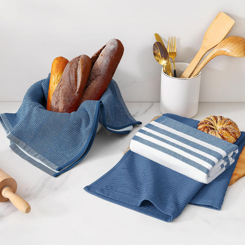 Homaxy towel beside dishware displaying 18x28 size perspective