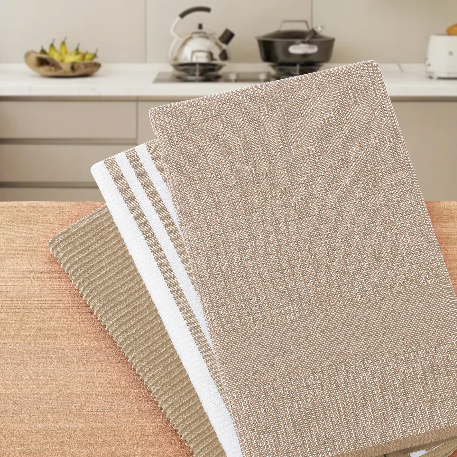 Homaxy stacked towels on counter showing coordinated style and storage