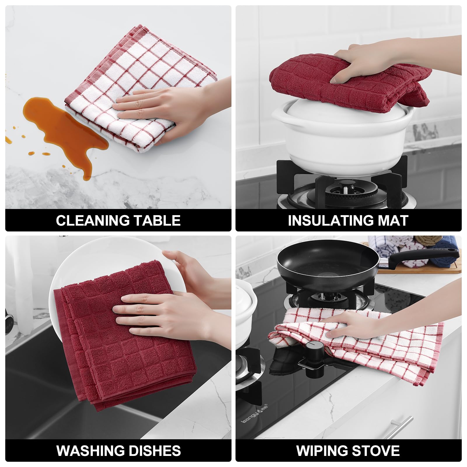 Homaxy stacked six towels highlighting quantity and uniform color