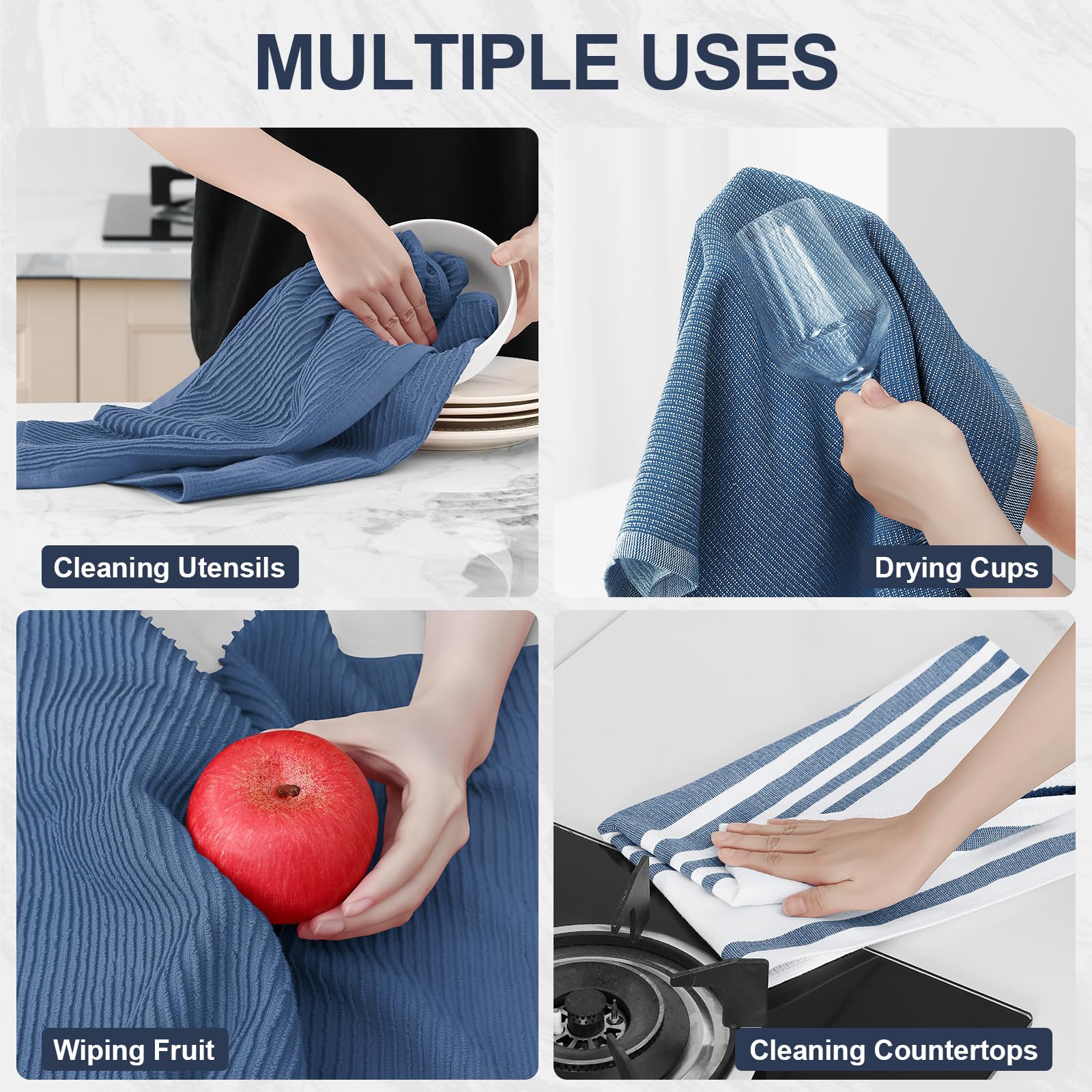 Homaxy striped towel folded to show texture variety and style