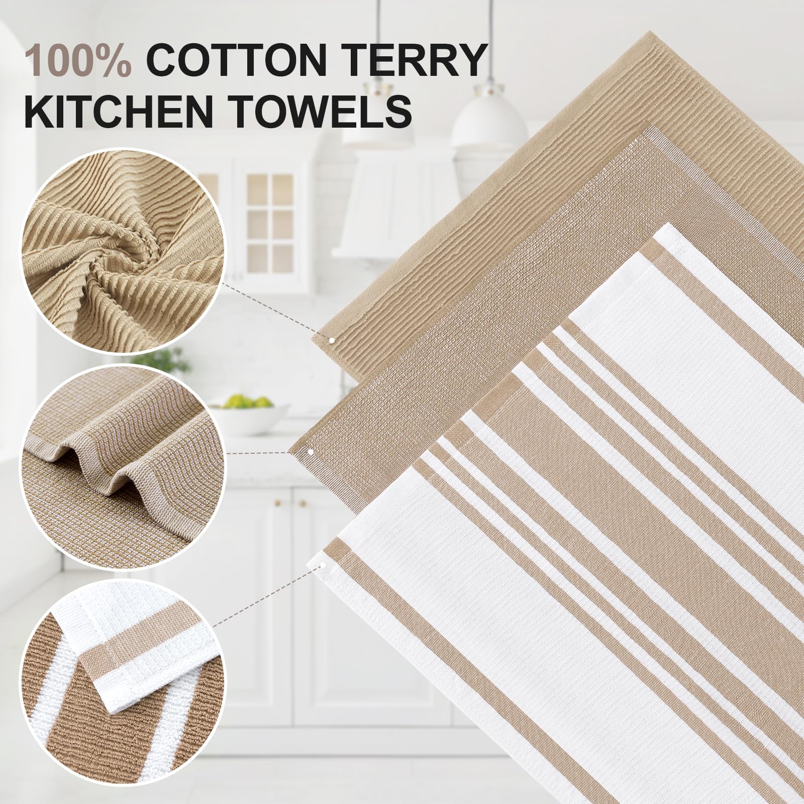 Homaxy close-up of terry loops highlighting absorbent texture and durability