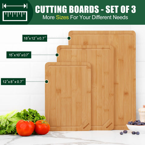 Homaxy three boards displayed together showing size variety and serving versatility