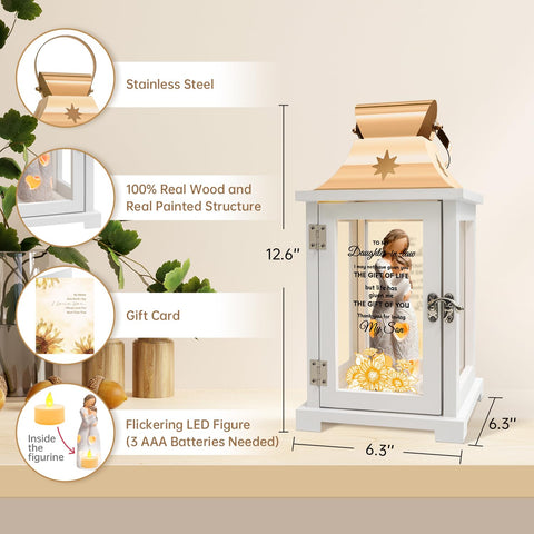 Homazing lit LED candle inside lantern creating cozy ambient light benefit