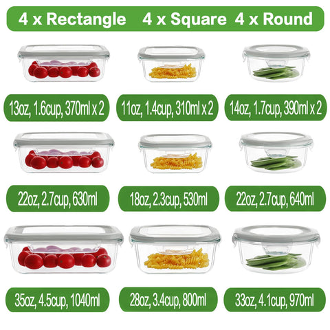 HOMBERKING array of container sizes for portioning and organization