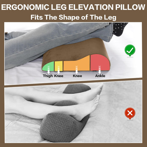 HOMBYS leg pillow positioned on a recliner in living room for stable elevation