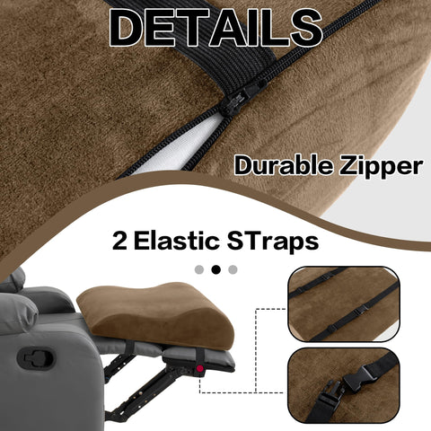 HOMBYS pillow next to ruler showing 20x17x5 inch size for full leg coverage