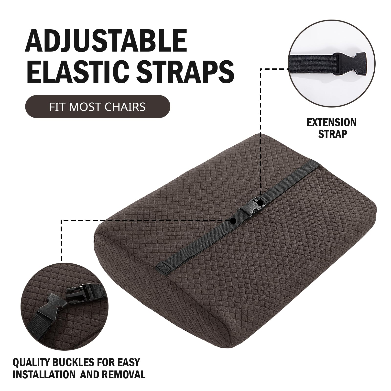 HOMBYS adjustable straps and buckle securing cushion to recliner