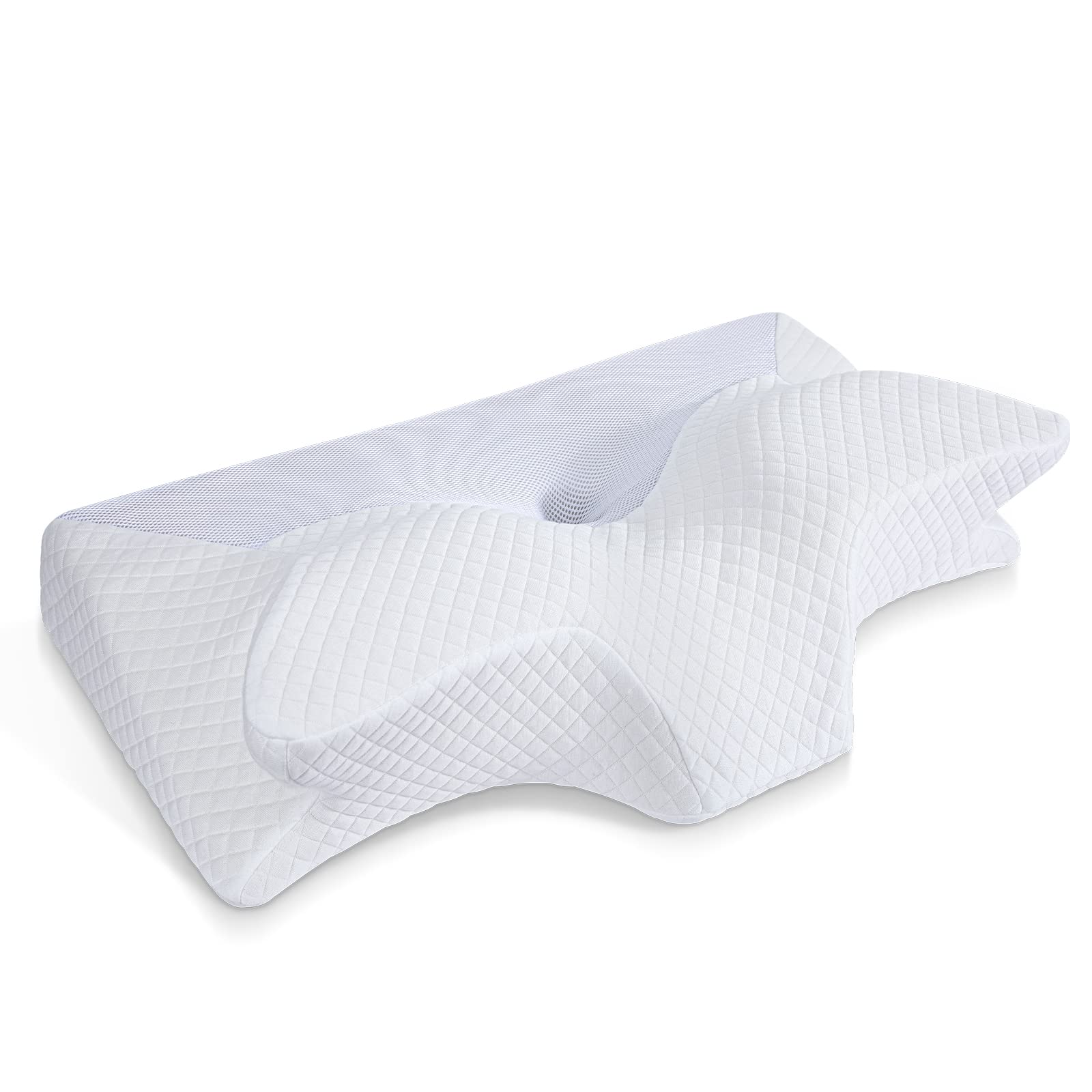 HOMCA cervical pillow front view showing contour and ergonomic shape for support
