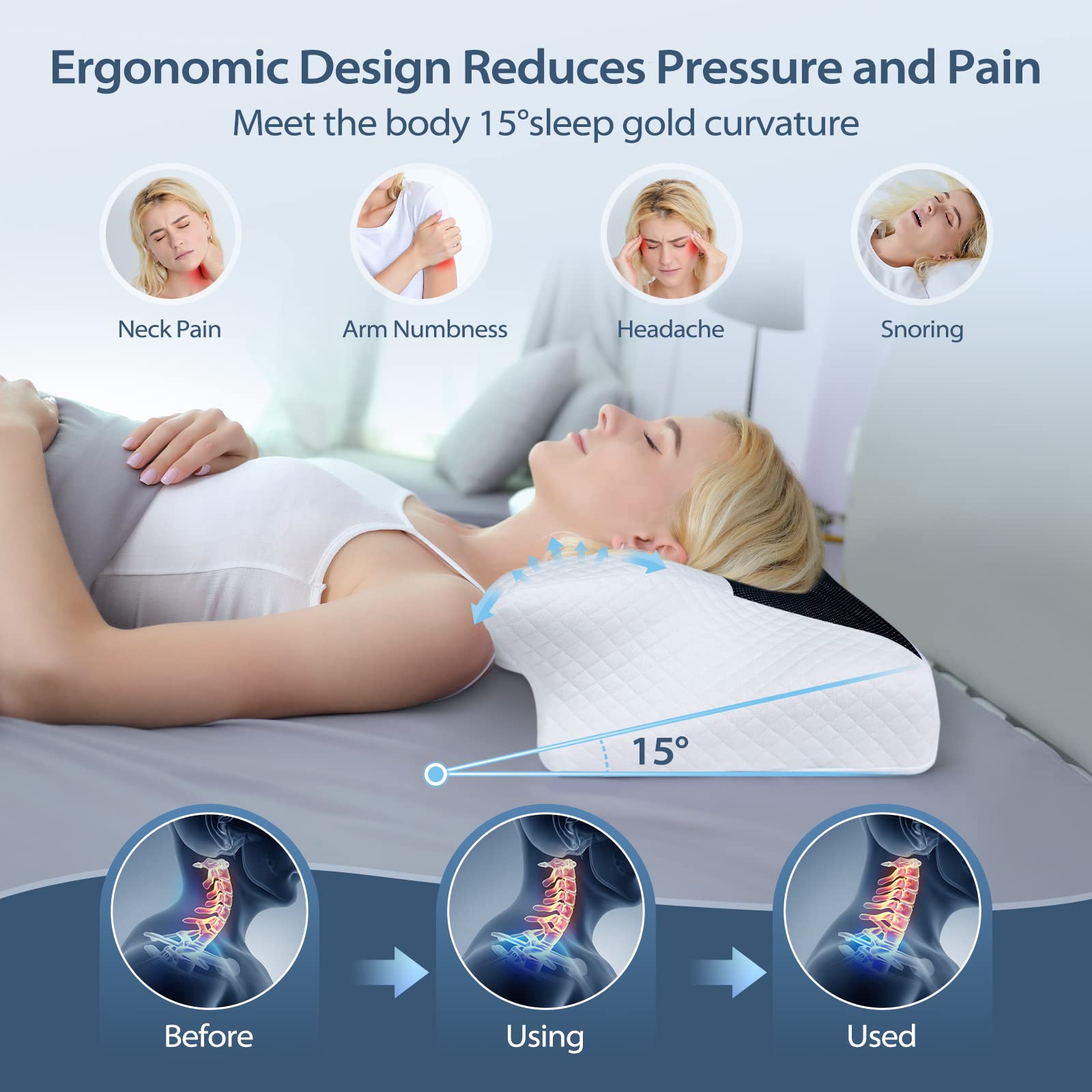 HOMCA dual-height sides display offering personalized neck elevation