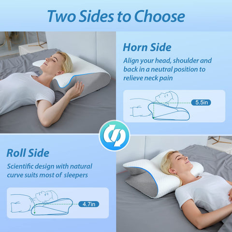 HOMCA ear-cutout detail reducing ear pressure for comfortable side sleeping