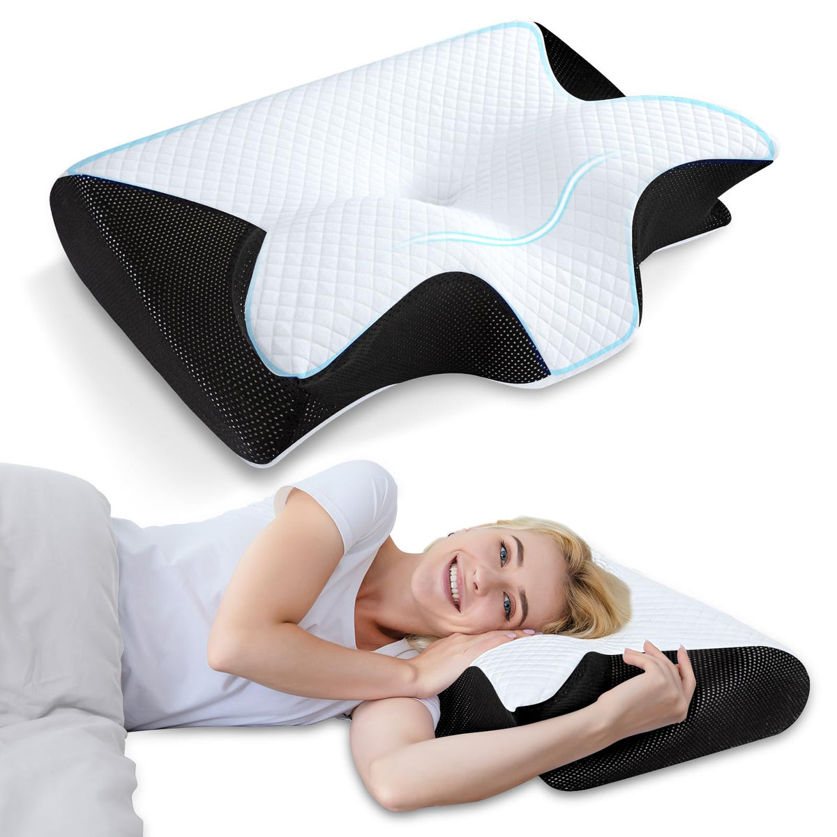 HOMCA front profile showing contour shape and ergonomic alignment benefit