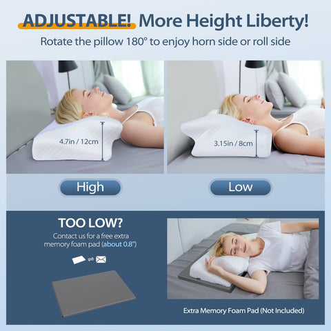 HOMCA pillow arm groove detail offering shoulder relief and sleeping comfort