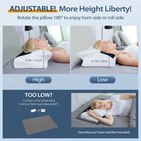 Person using HOMCA pillow side-sleeping demonstrating aligned spine support