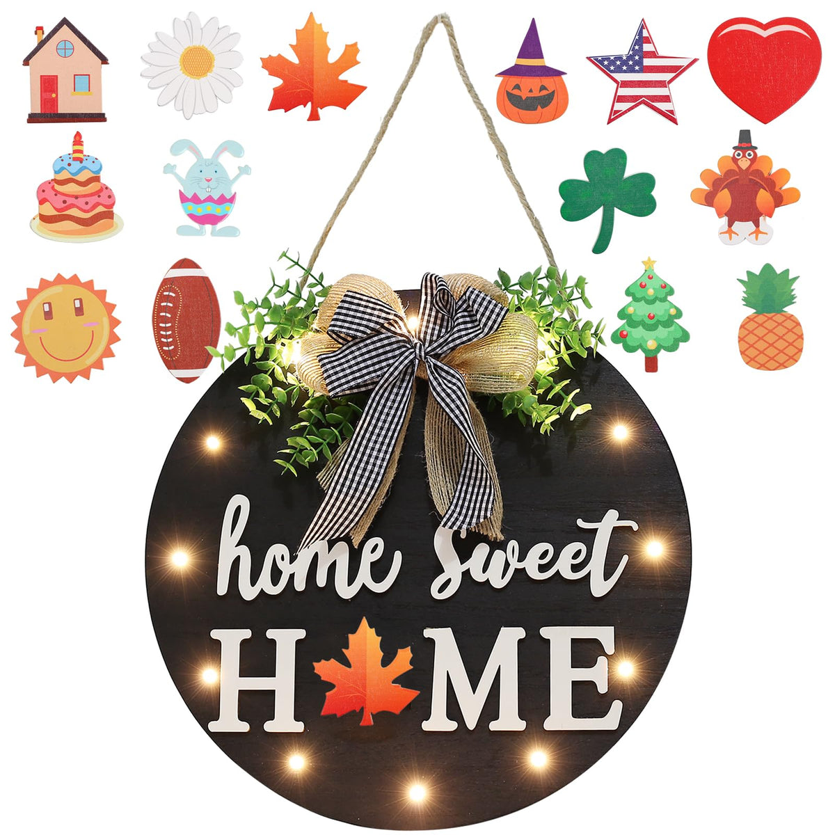 HOMCDALY sign front view showing welcome design and farmhouse look improving curb appeal