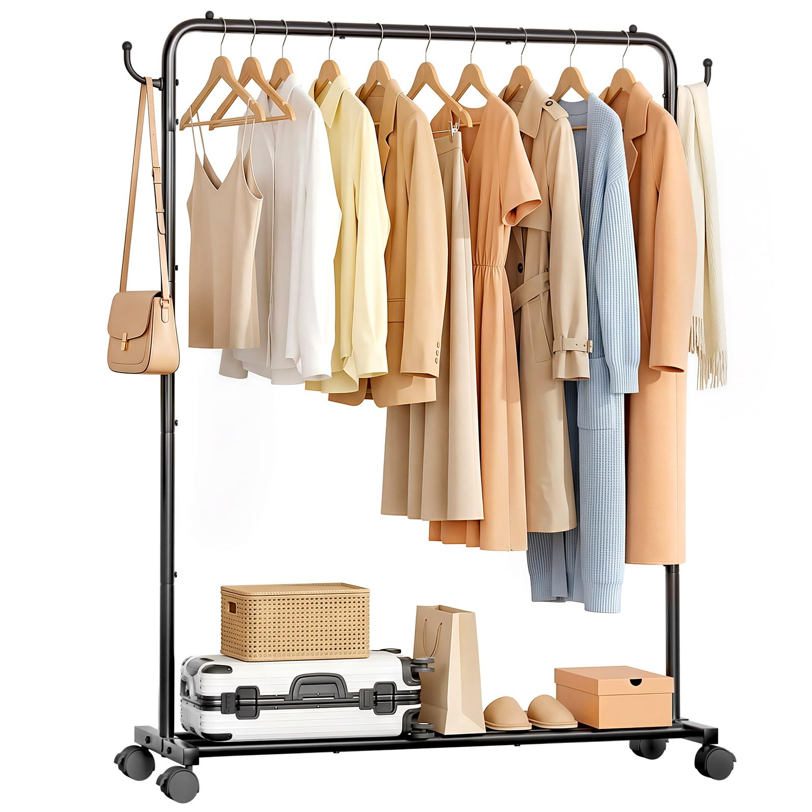 Homde front view of assembled rack showing sturdy storage benefit