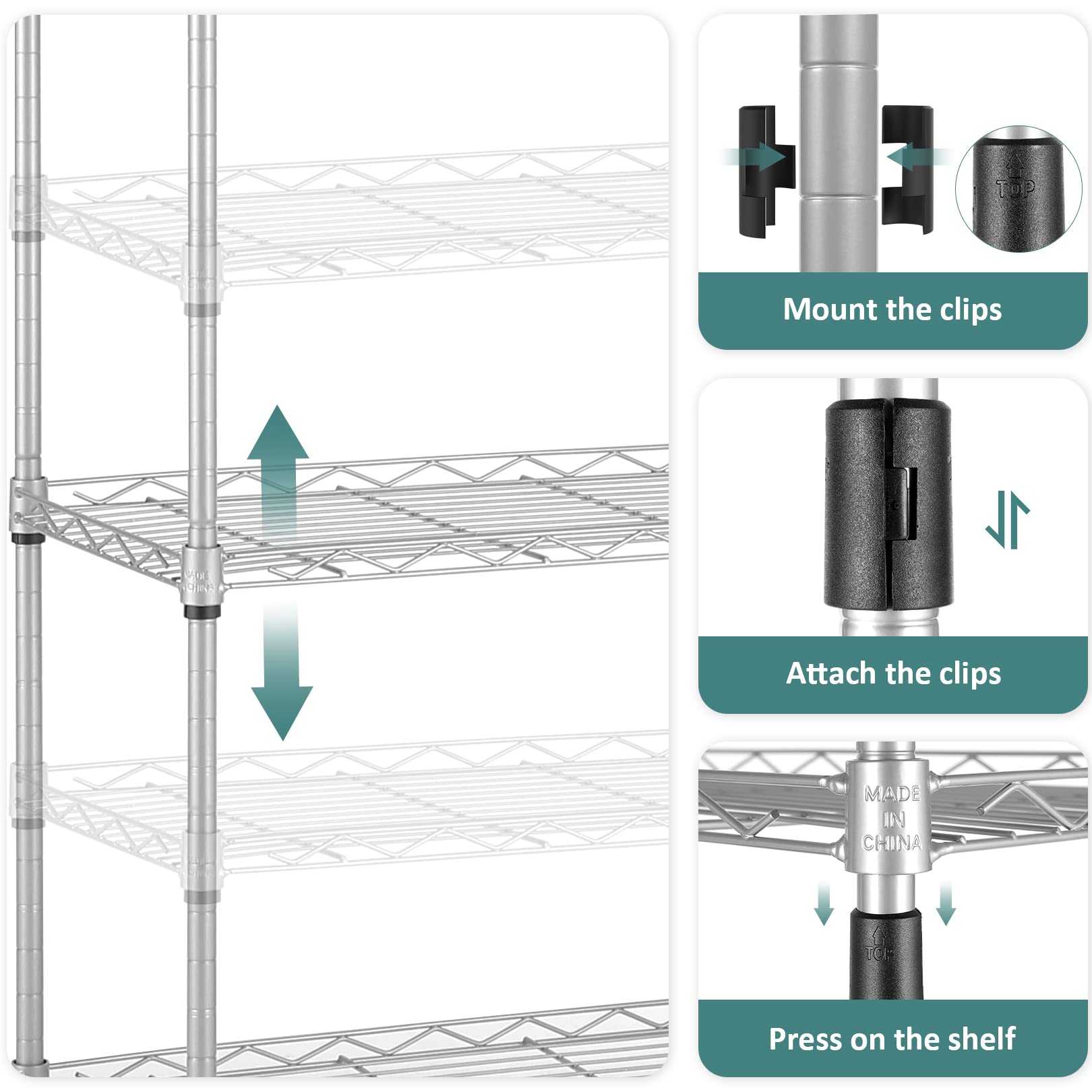 Homdox hands adjusting shelf height showing customizable configuration benefit
