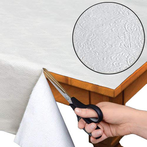 Home Bargains Plus front view of white table pad showing full coverage and protection