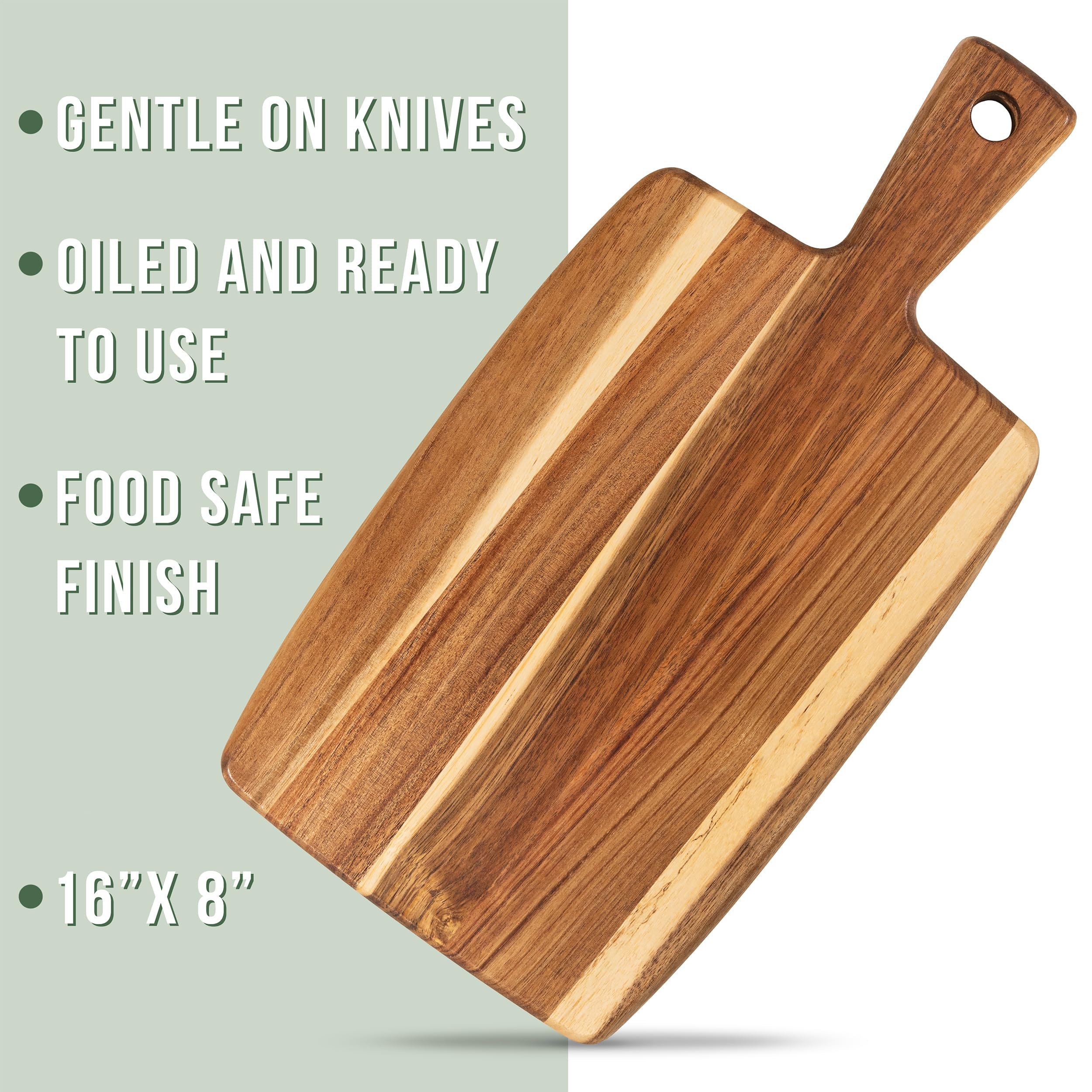 Home Beets wood grain detail showing acacia pattern and durable finish that resists knife marks
