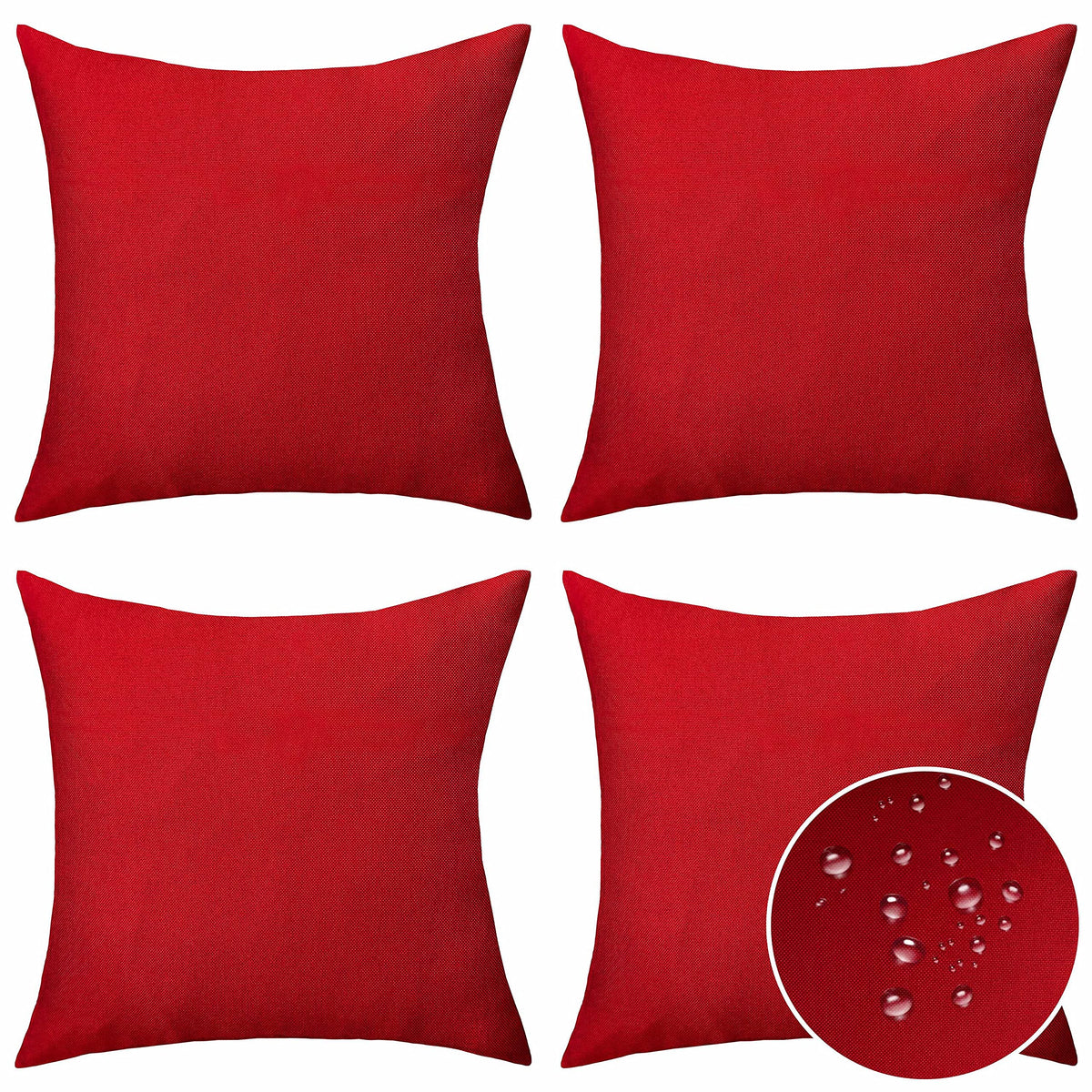 Home Brilliant front view of red pillow cover set showing vibrant color and neat seams