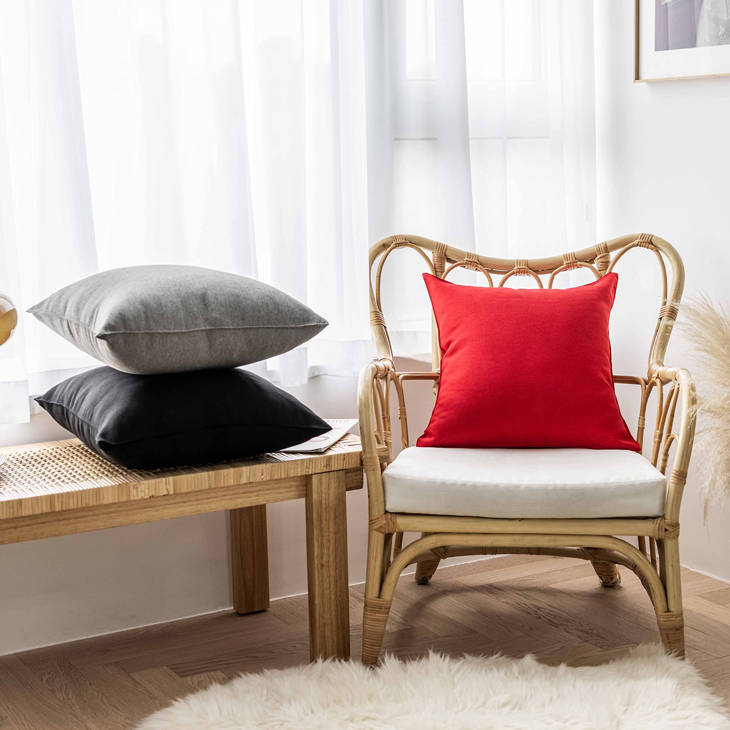 Home Brilliant lifestyle shot on sofa adding bold color and easy outdoor-to-indoor use