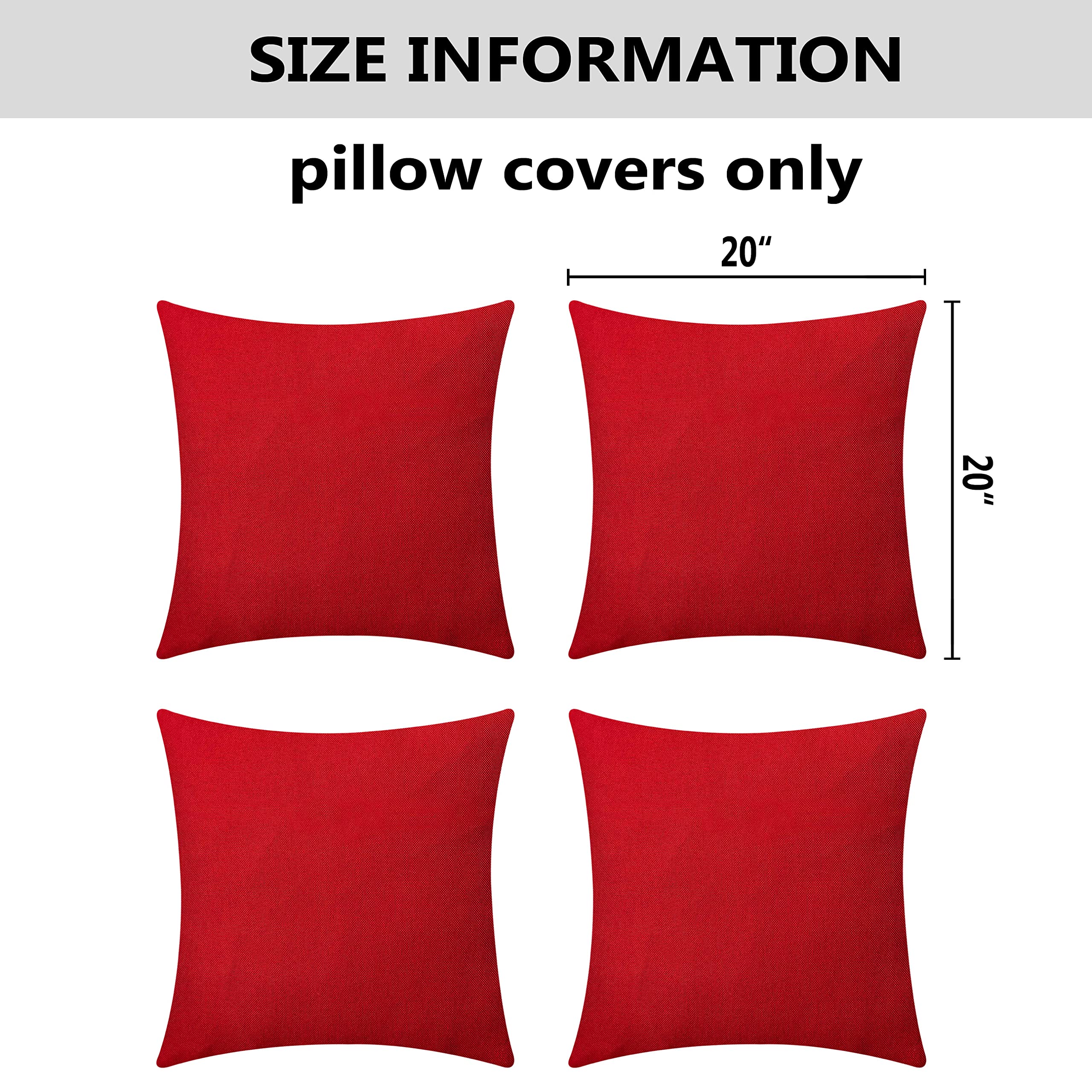 Home Brilliant four red covers stacked ready to swap and refresh cushions quickly
