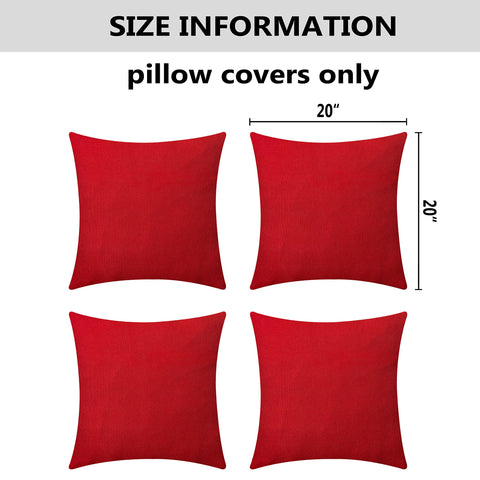 Home Brilliant four red covers stacked ready to swap and refresh cushions quickly