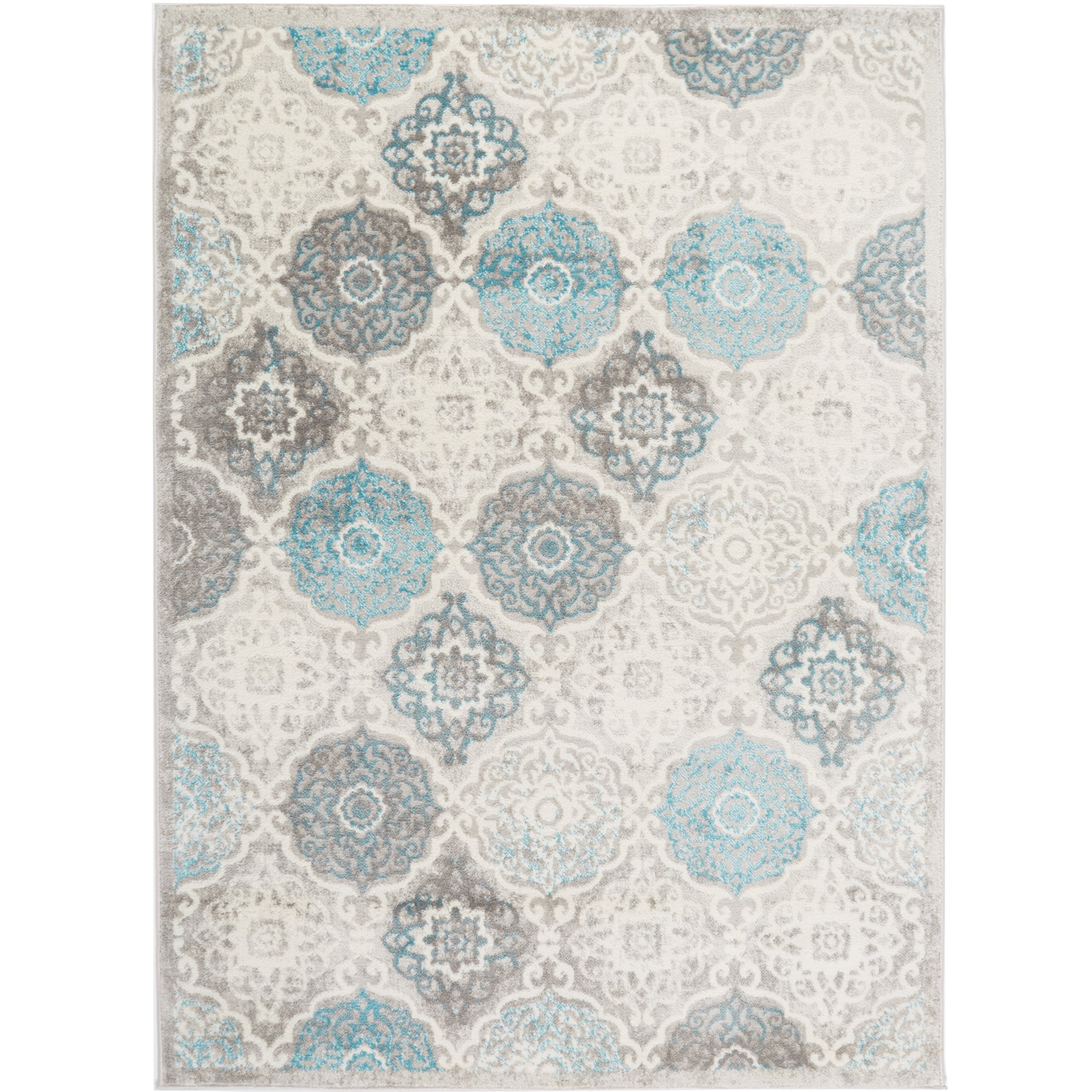 Home Dynamix detailed shot of damask pattern highlighting subtle blue accents