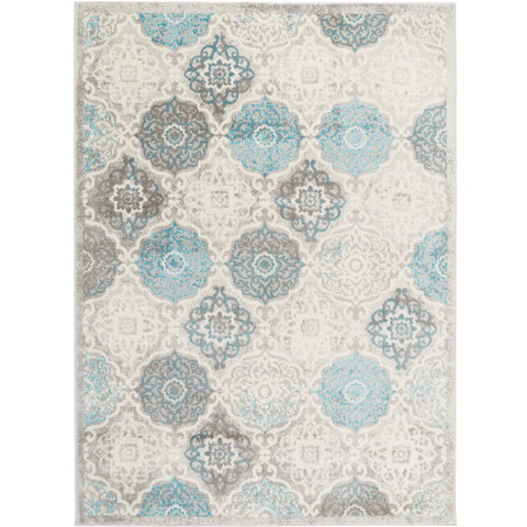 Home Dynamix detailed shot of damask pattern highlighting subtle blue accents