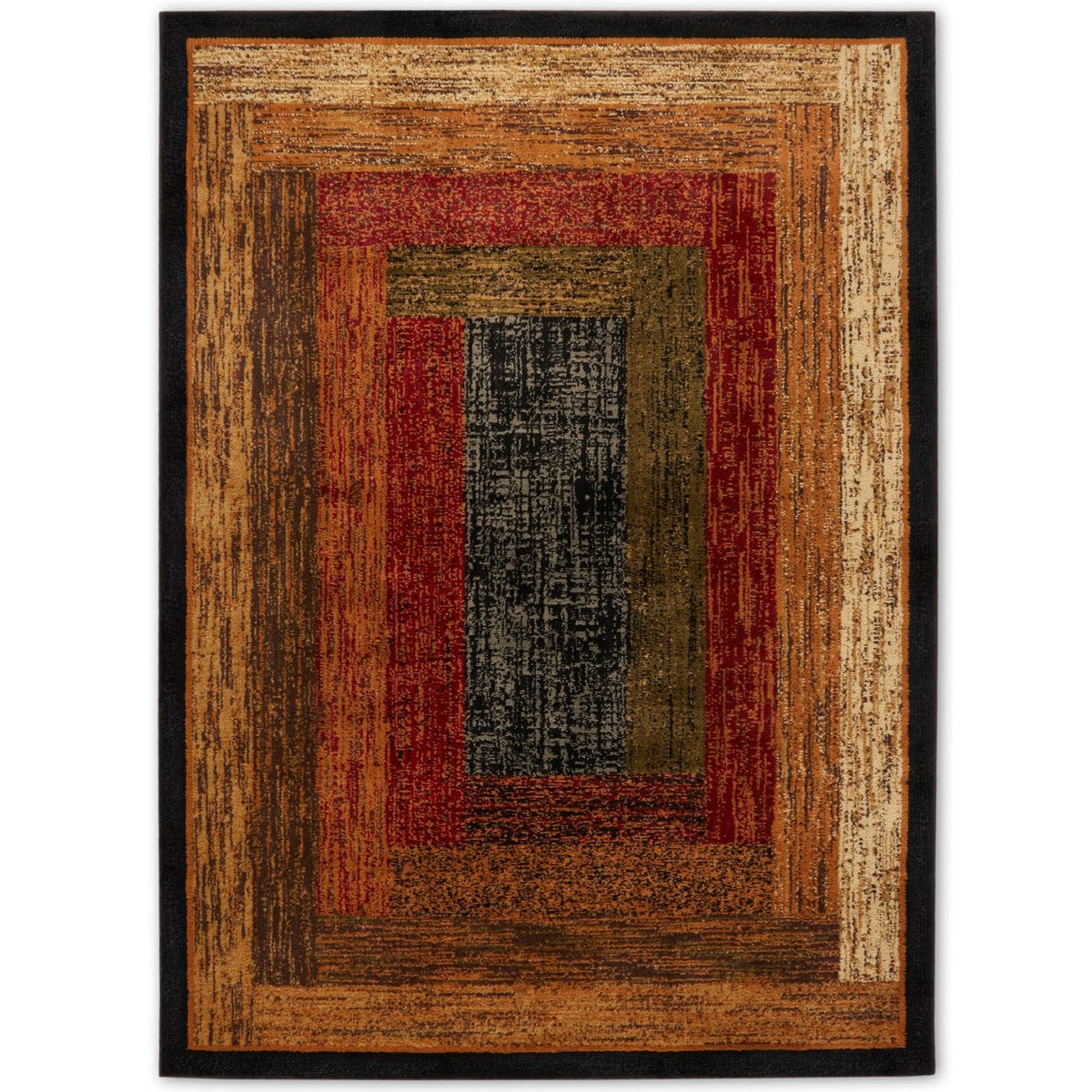 Home Dynamix Vega front view showing geometric black brown red design and durable finish