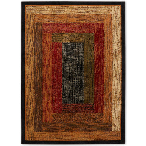 Home Dynamix Vega front view showing geometric black brown red design and durable finish