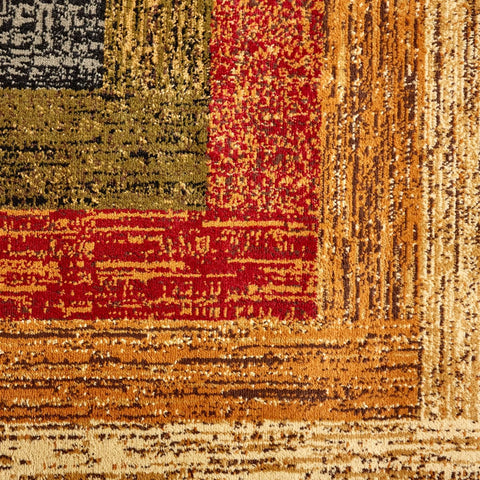 Home Dynamix Vega pattern detail showing layered rectangle design and distressed look