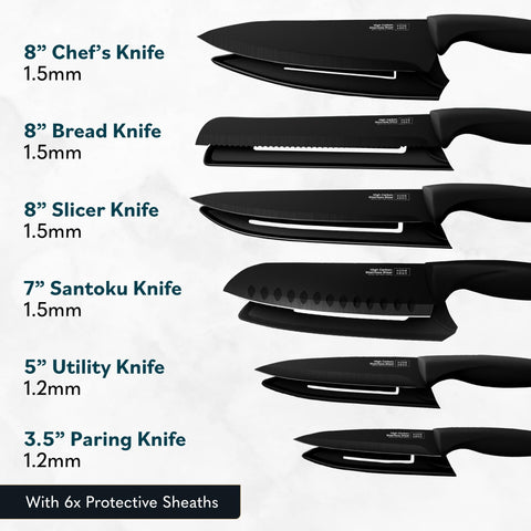 Home Hero chef knife close-up showing blade edge and balance benefit