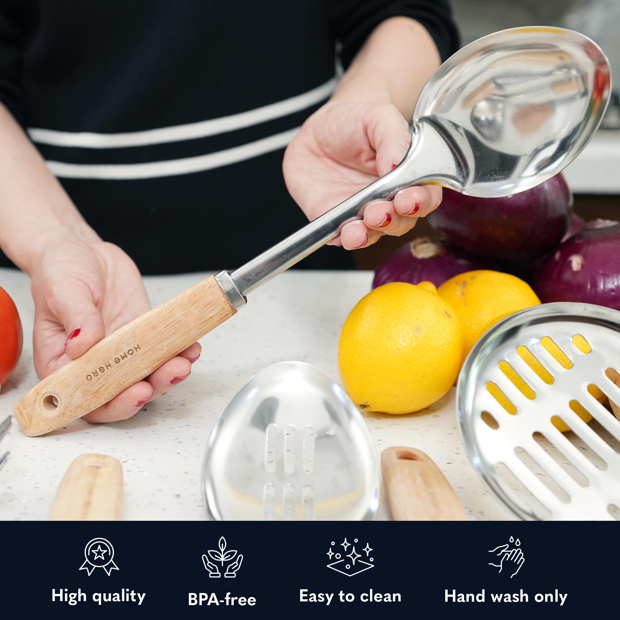 Home Hero utensil holder drainage holes keeping tools dry and countertop tidy