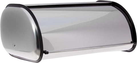 HOME IT front view of stainless steel bread box showing neat countertop storage benefit