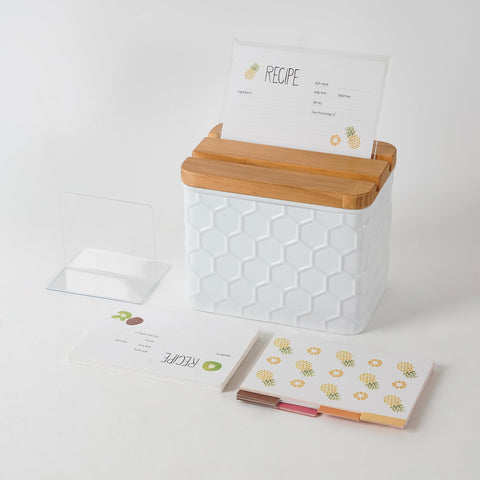 HOME PALETTE recipe box on kitchen counter styled as an attractive organizer