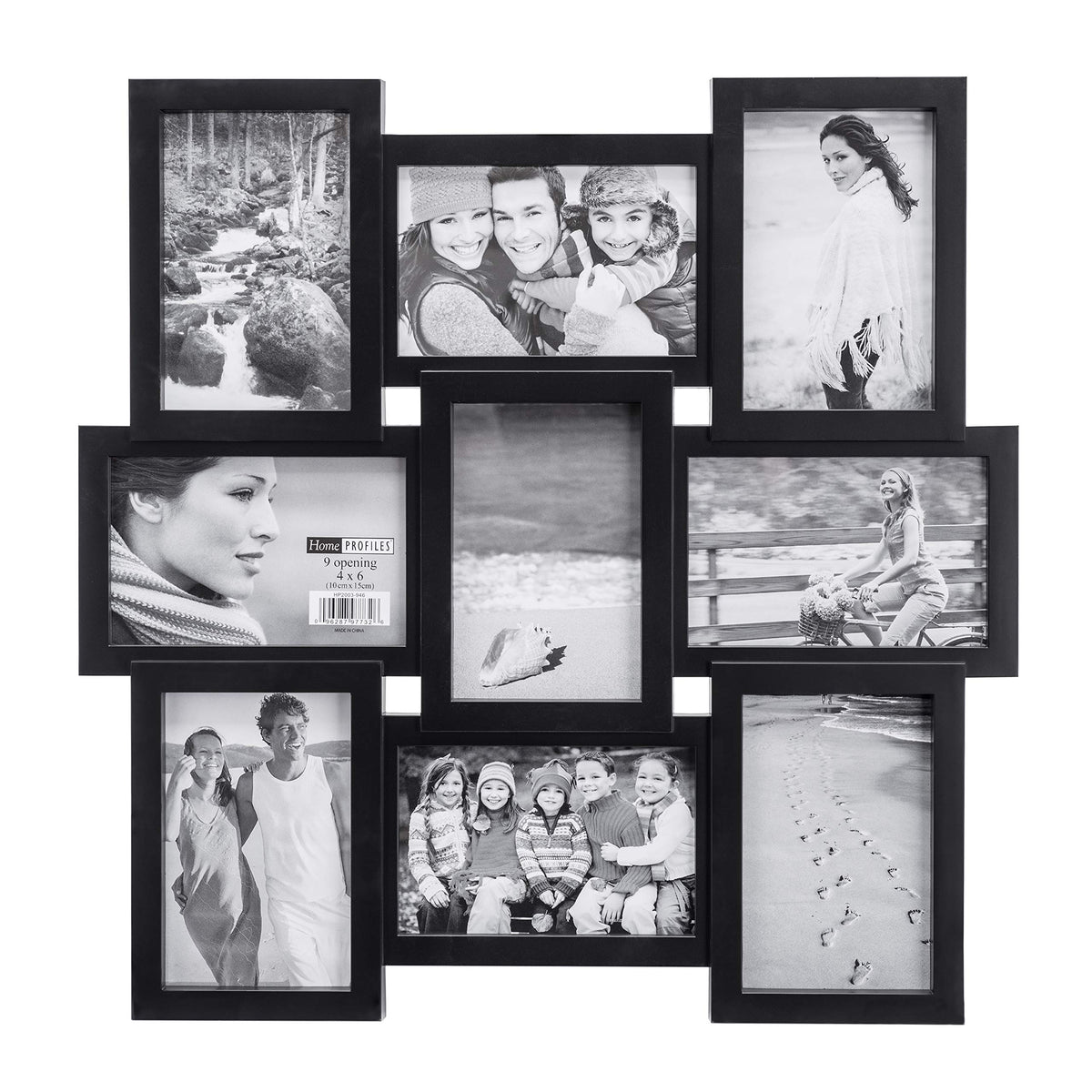 Home Profiles Malden front view showing nine-photo layout and modern black frame benefit