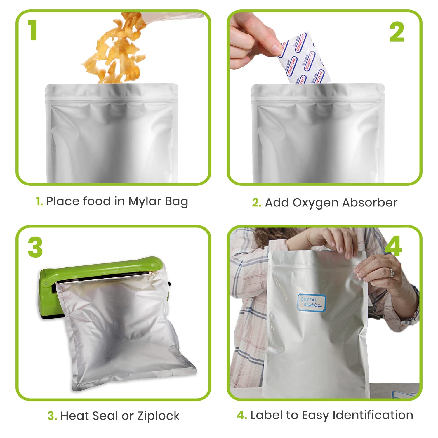 Home Sensei mylar bag filled with rice inside a 5-gallon bucket for organized bulk storage