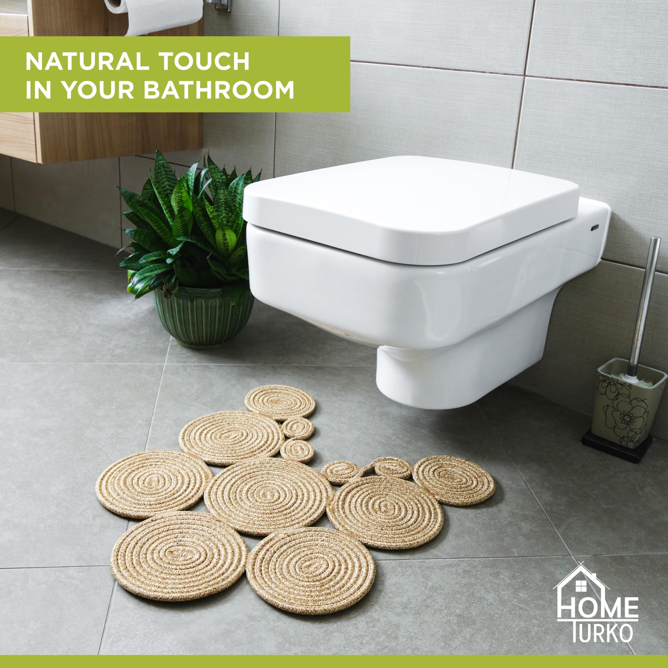 Home Turko mat in bathroom demonstrating non-slip comfort and dry floors