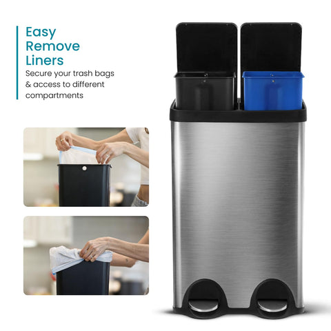 Home Zone Living bag-securing circular cutouts holding liners securely to prevent slipping
