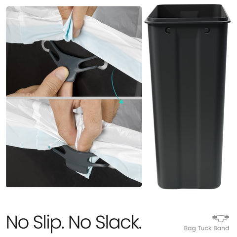 Home Zone Living open top with properly fitted liner for easy bag replacement
