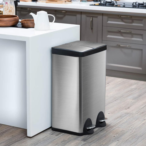 Home Zone Living next to cabinet for scale showing compact 16-gallon footprint advantage