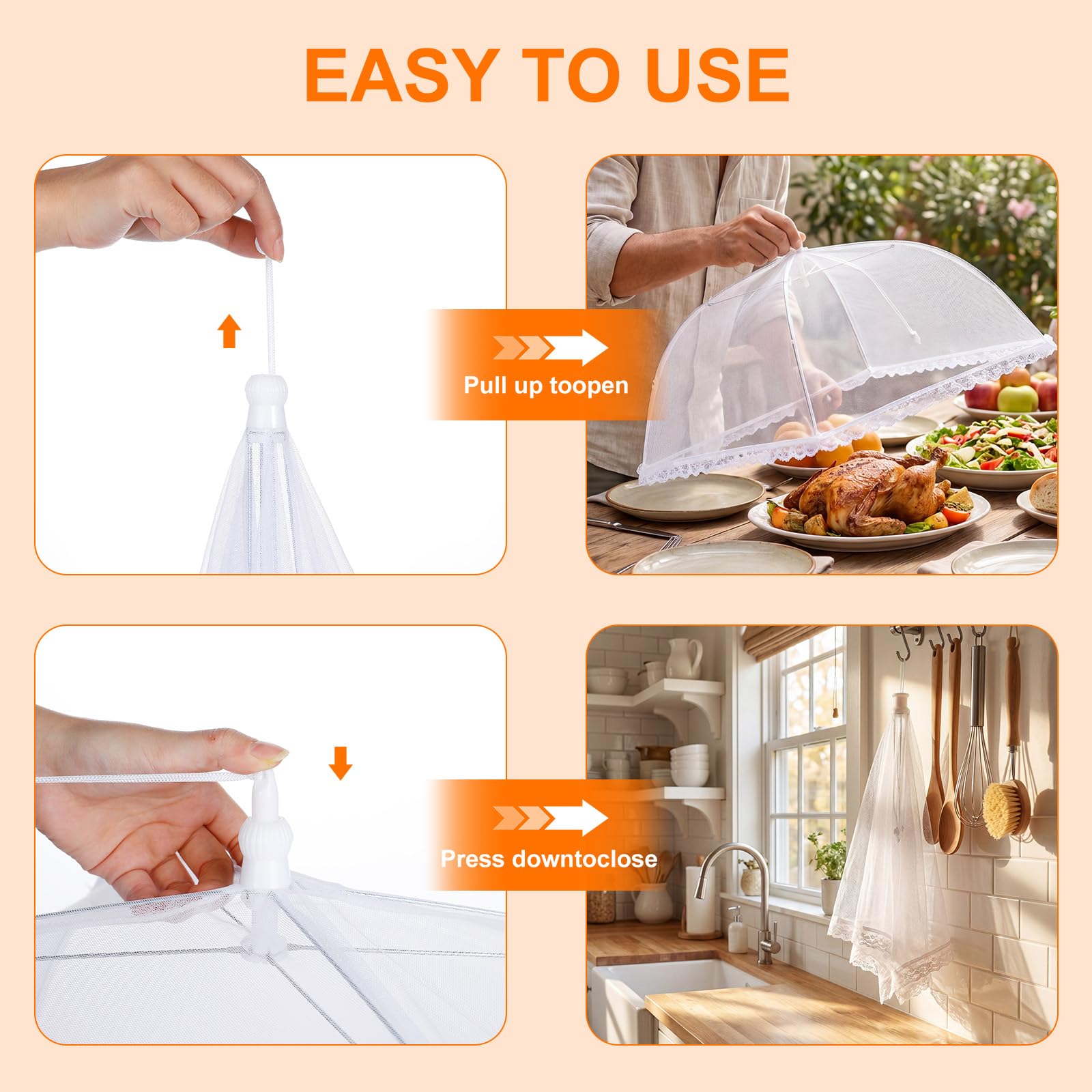 Homealexa folded umbrella-style covers in picnic basket for portability