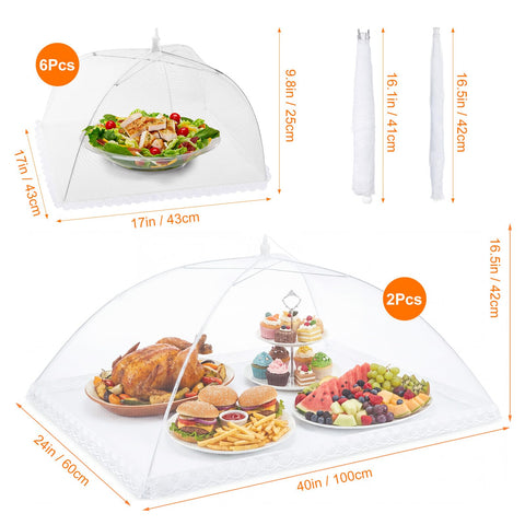 Homealexa jumbo mesh cover on platter keeping flies away