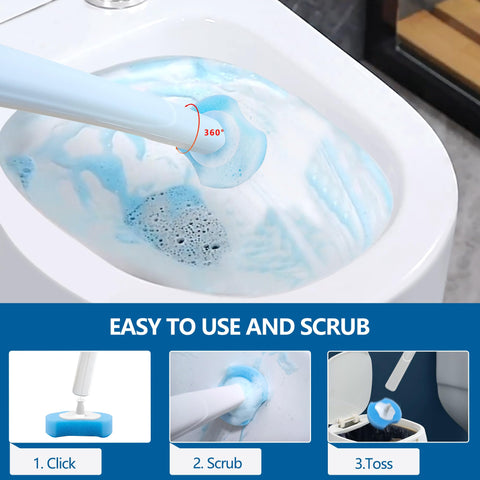 HOMEBETTER wand in use reaching under toilet rim for better cleaning