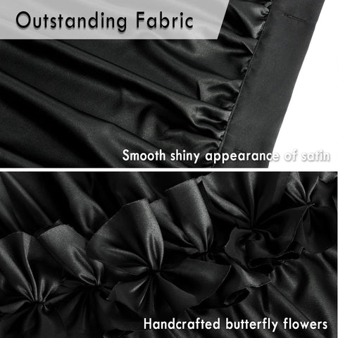 Homechoice Decor side profile of curtain drape demonstrating full coverage and neat hang