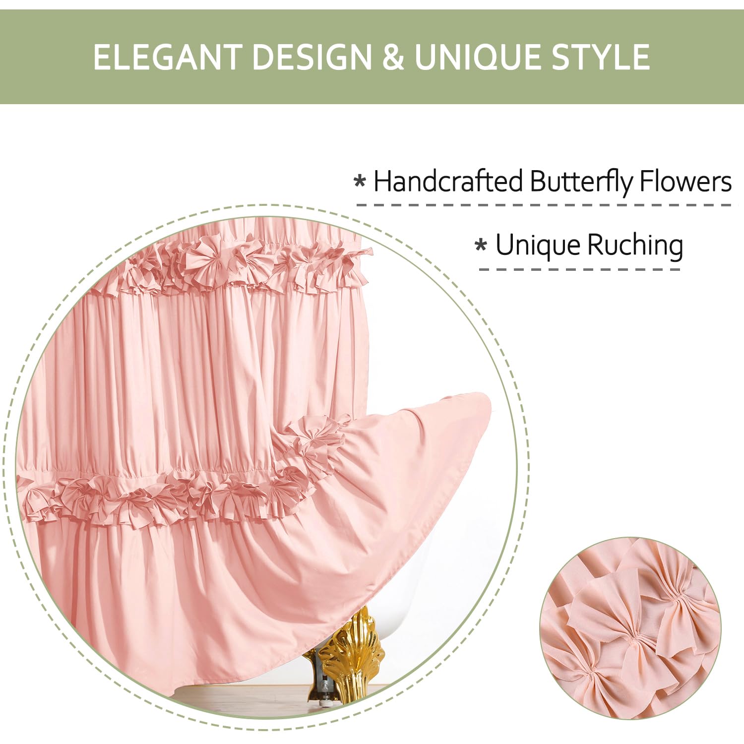 Homechoice Decor close-up of waterfall ruffle texture highlighting layered visual interest